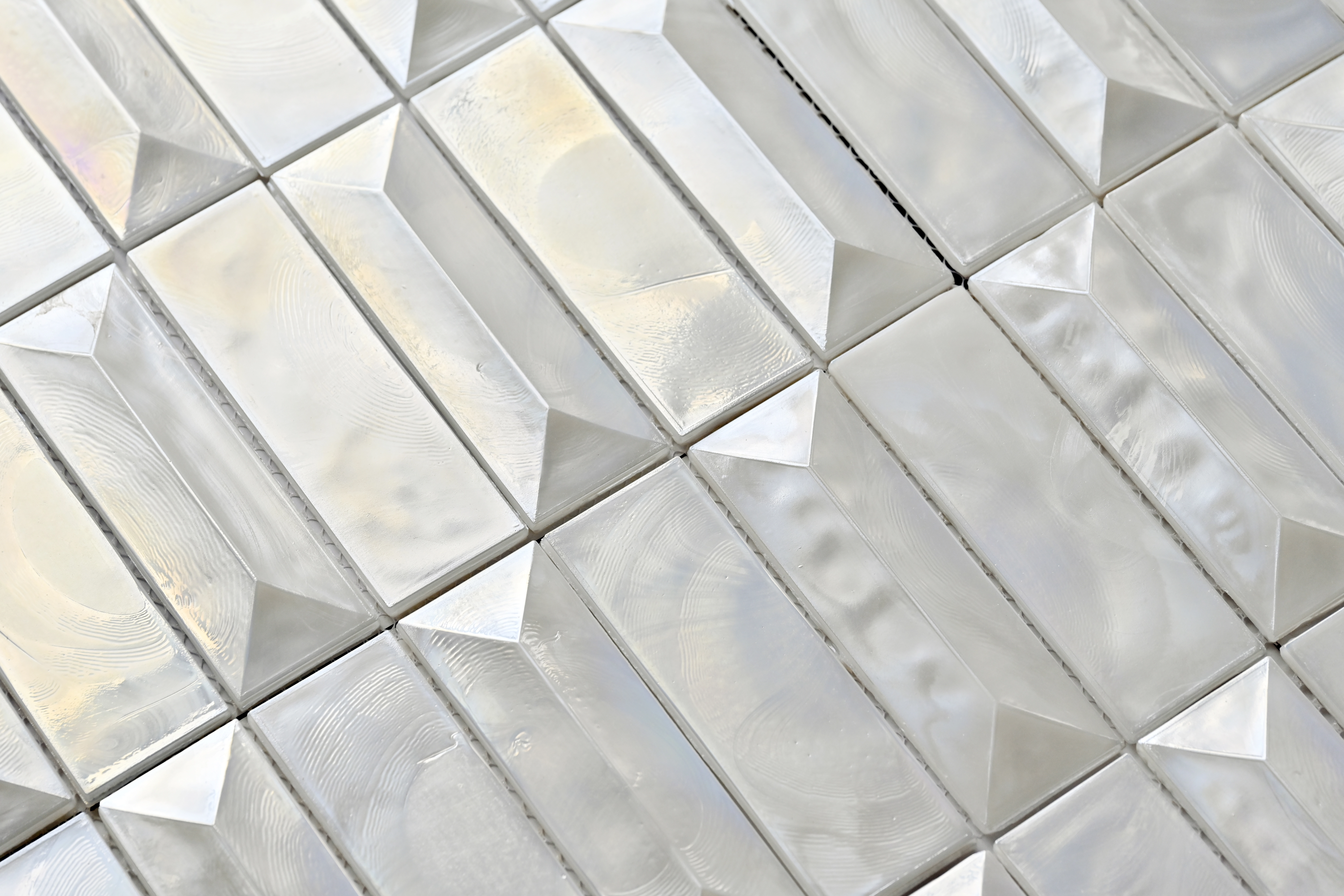 Alma White Rectangular Glossy Mosaic