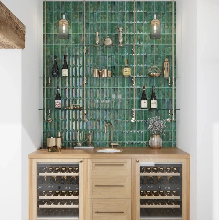 Alma Green Rectangular Glossy Mosaic