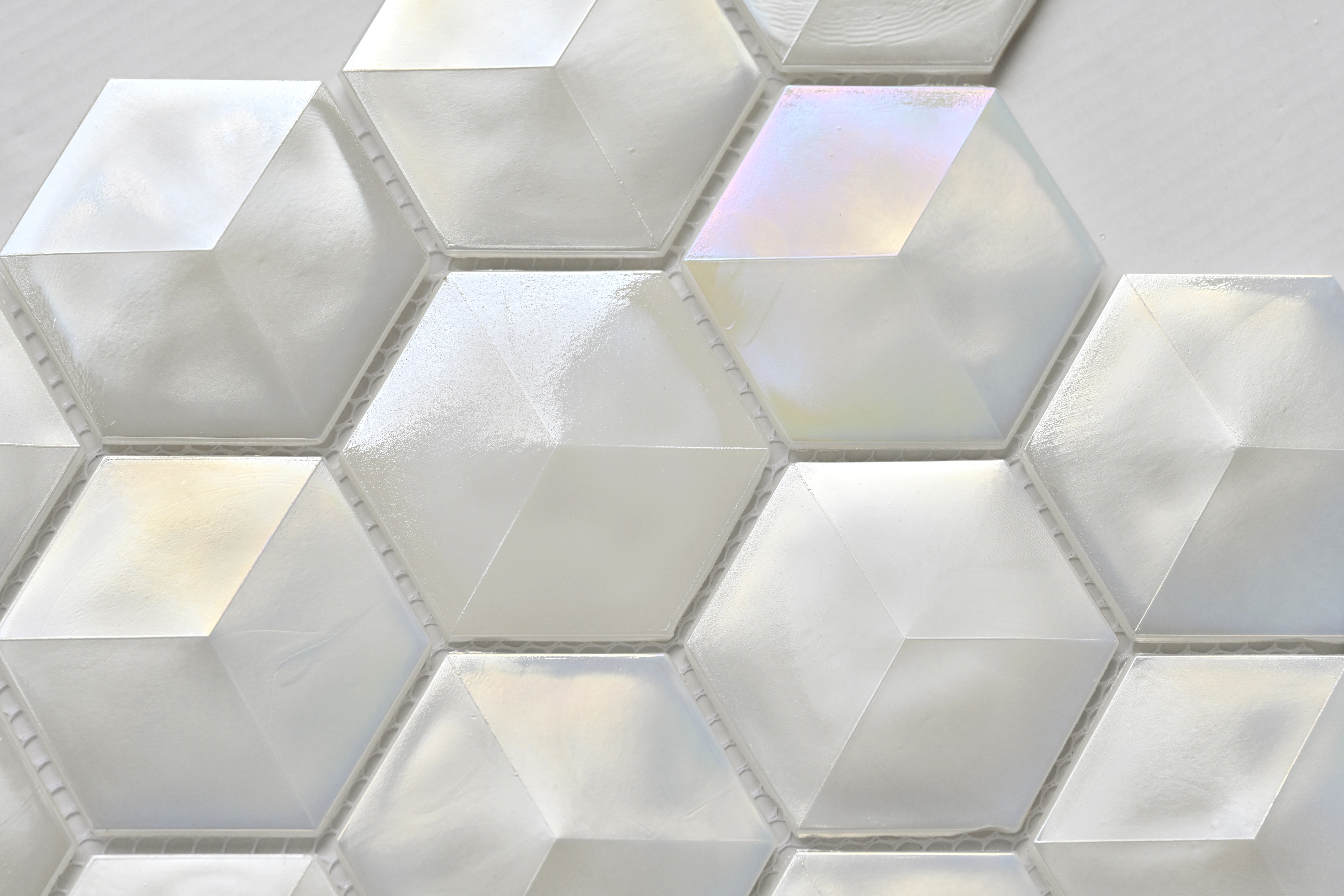 Alma White Hexagon Glossy Mosaic