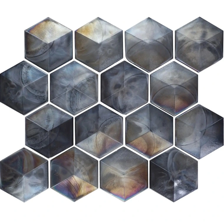 Alma Grey Hexagon Glossy Mosaic