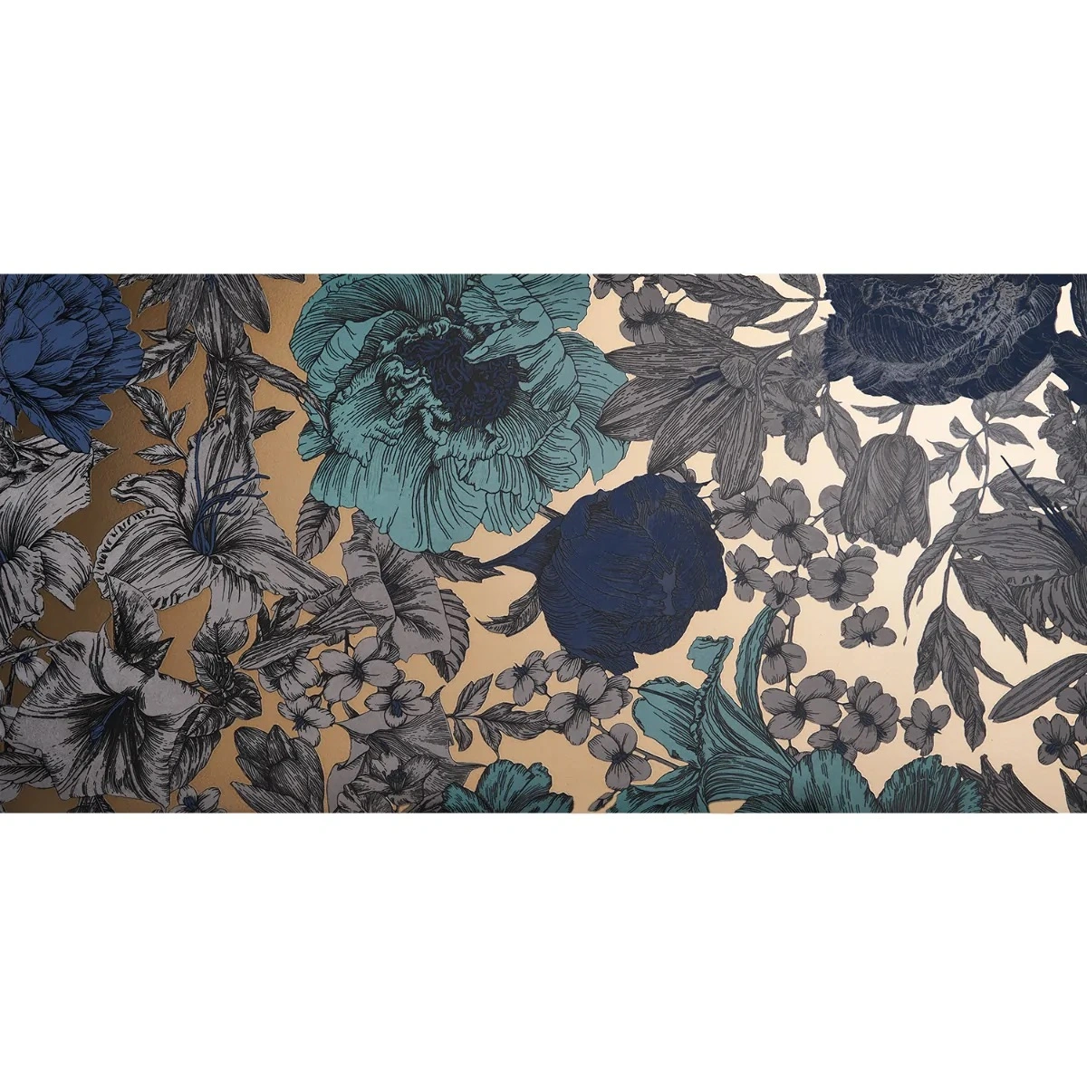 Ambrosia Aquamarine Blue 24x48 Artisan Decor Metallic Matte Porc