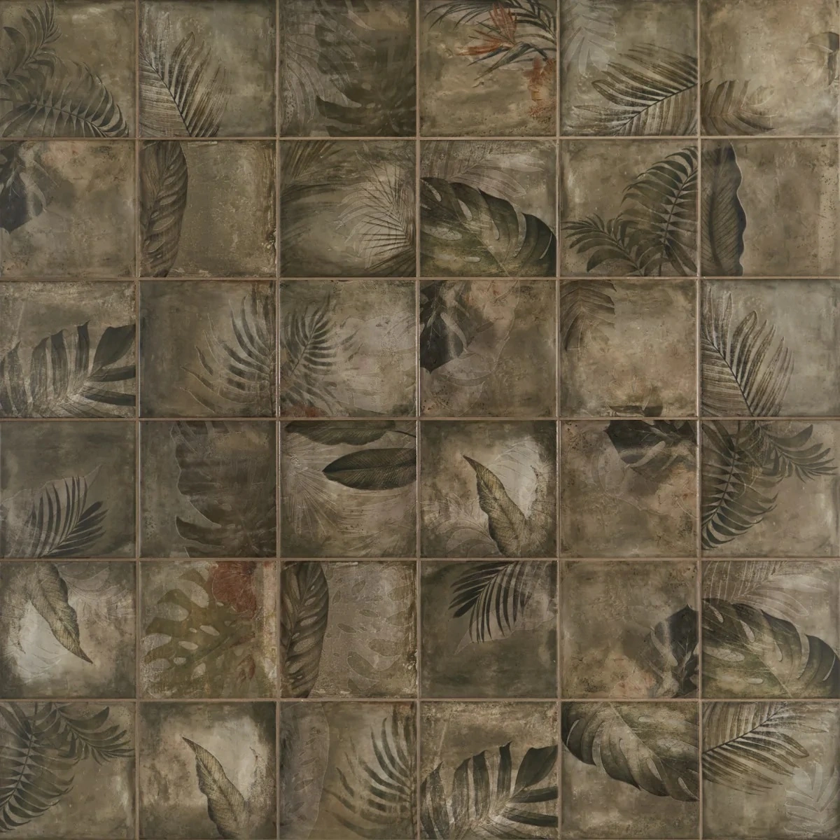 Angela Harris Florista Papara Dark Deco 8x8 Matte Ceramic Matte