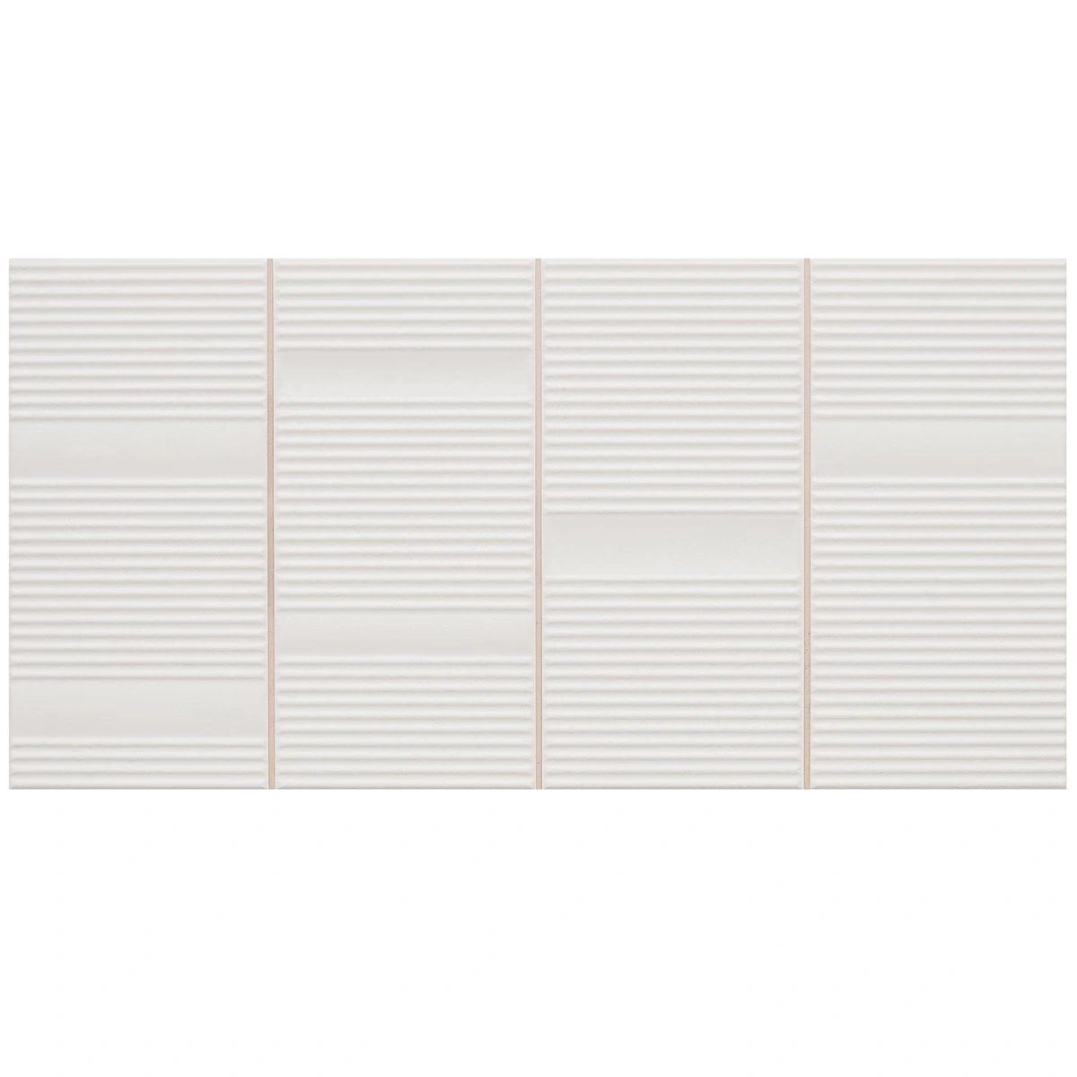 Armada White 8x16 Fluted 3D Matte Ceramic Wall Tile