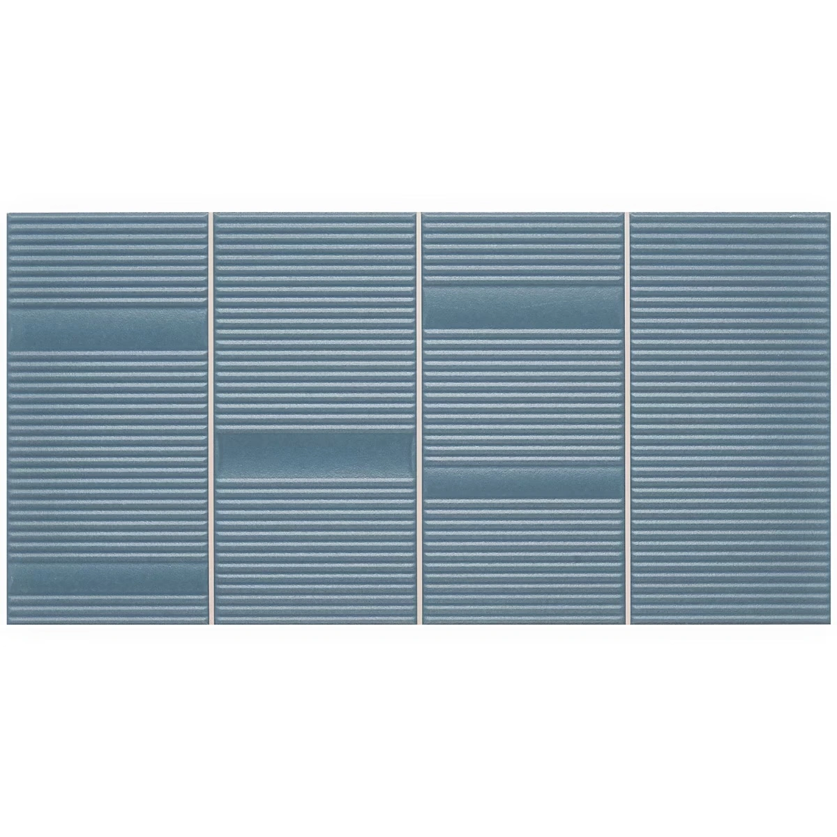 Armada Blue 8x16 Fluted 3D Matte Ceramic Wall Tile