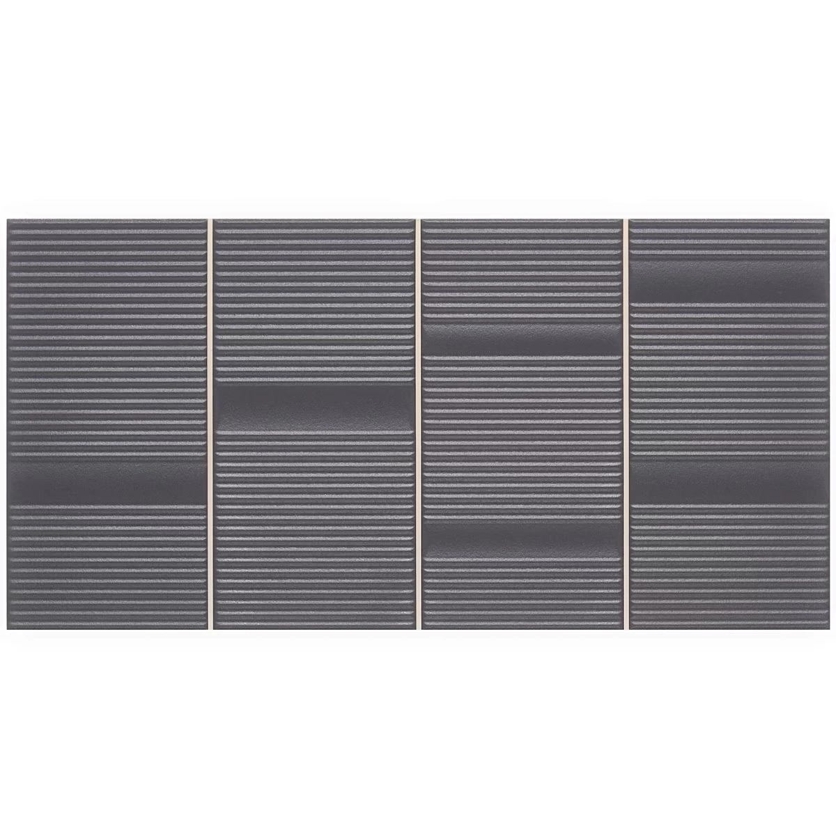 Armada Antracite Black 8x16 Fluted 3D Matte Ceramic Wall Tile