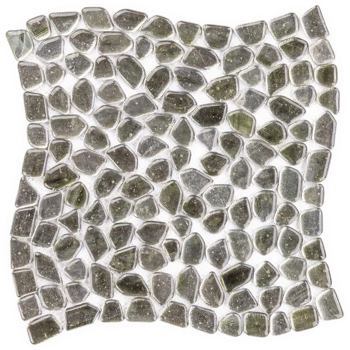 Artemis Pebble Platinum Moss Polished Glass