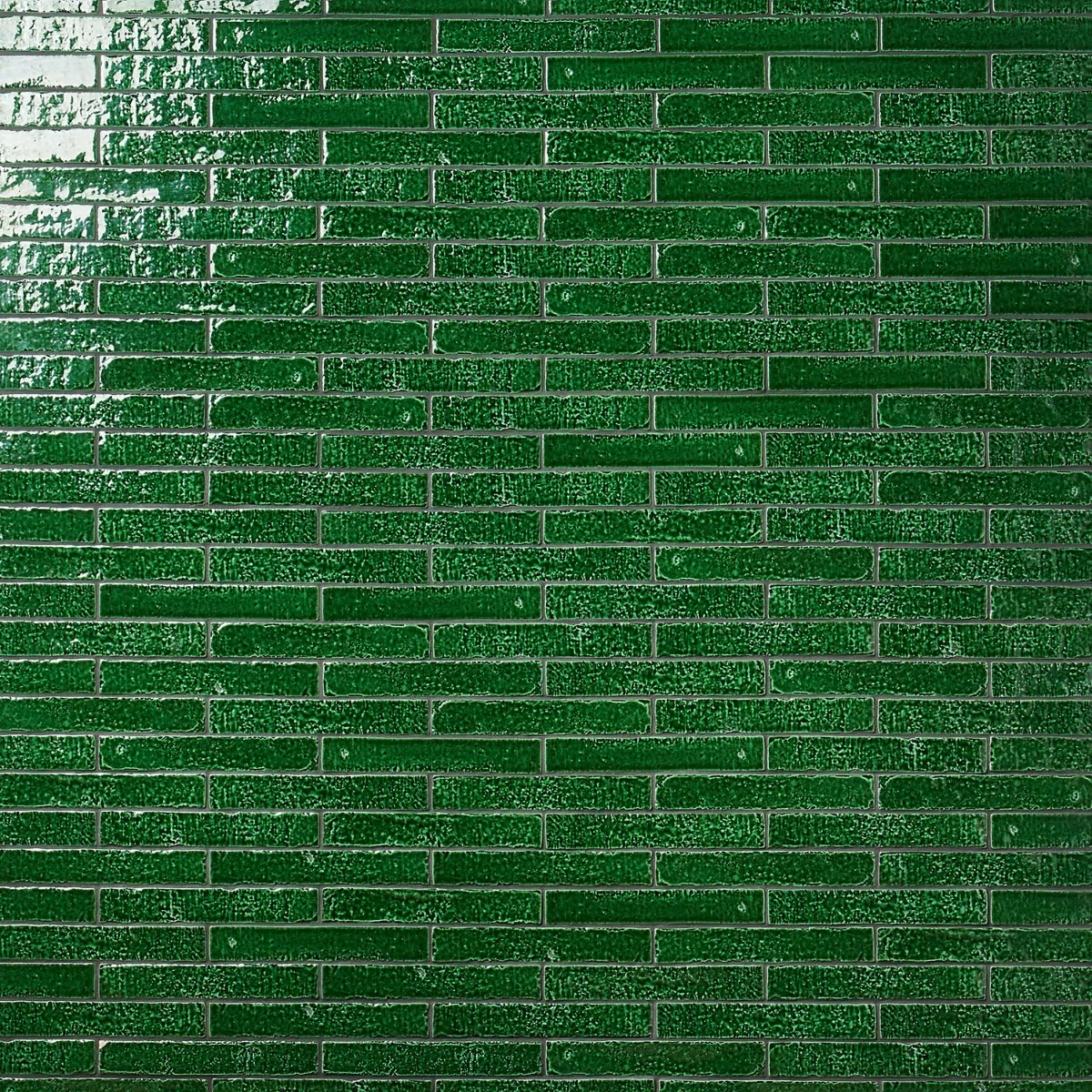 Artist Emerald Green 1.5x9 Crackled Glossy Ceramic Tile