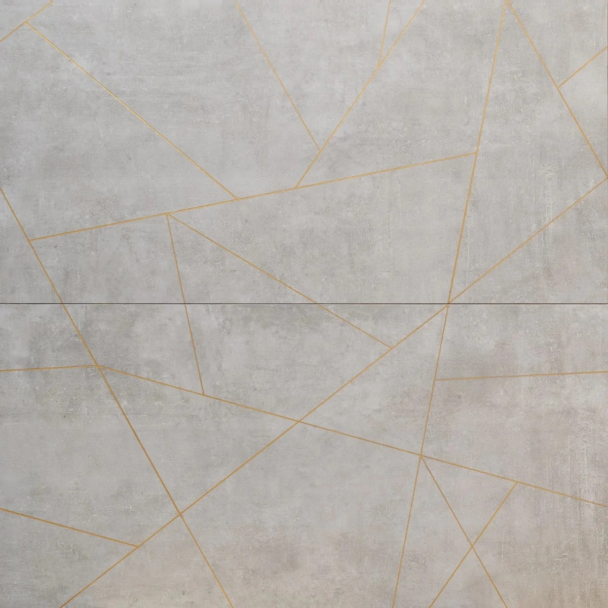 Artscape Cemento Gray and Gold Line 24x48 Artisan Decor Matte