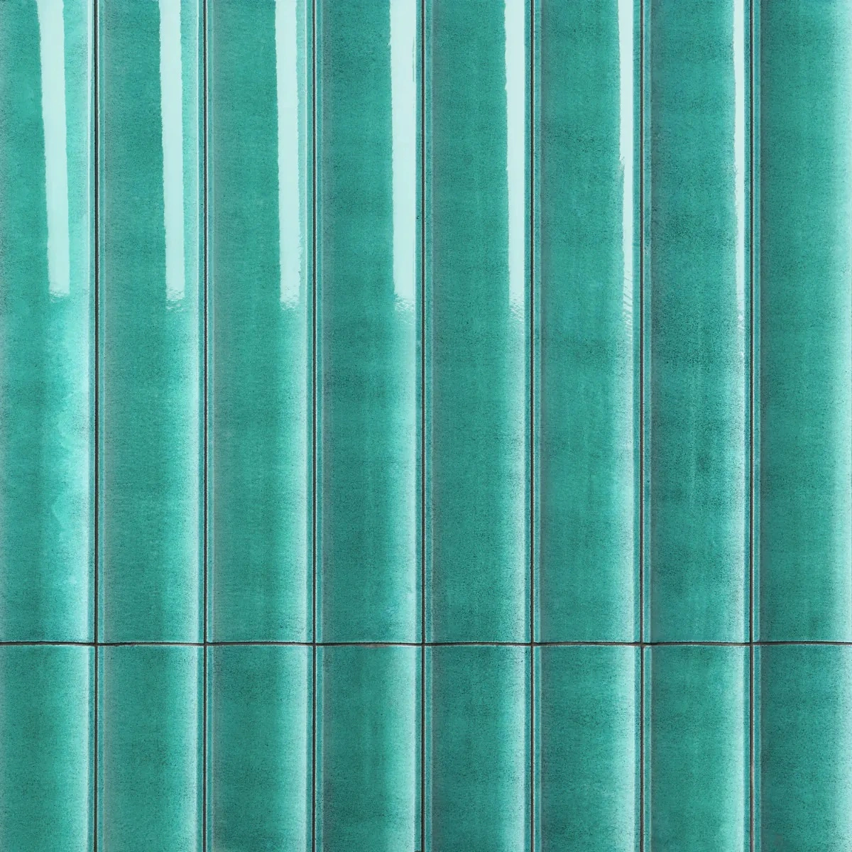 Bahari Fluted Aquamarine Blue 6x36 3D Glossy Lava Stone Tile
