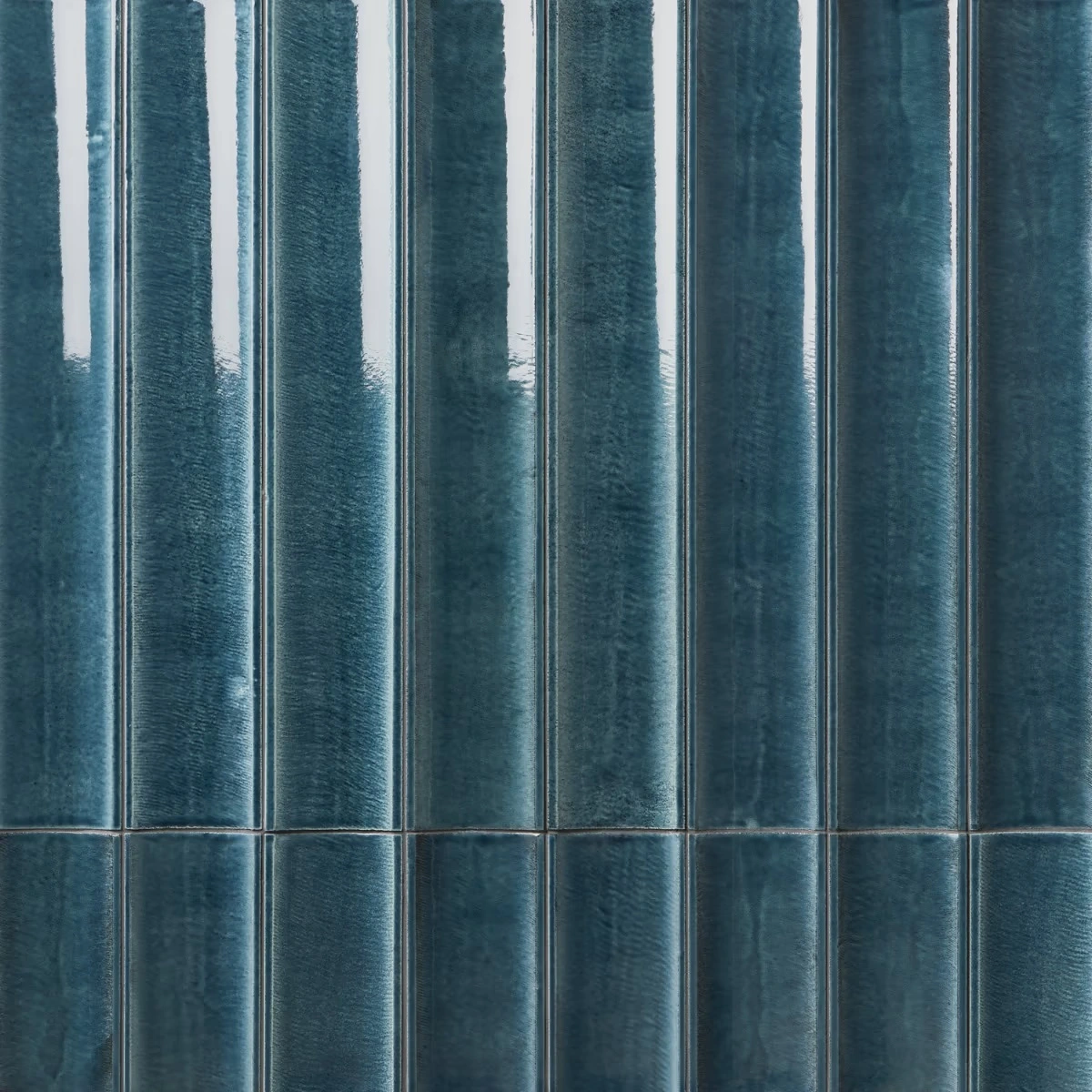 Bahari Fluted Harbor Blue 6x36 3D Glossy Lava Stone Tile