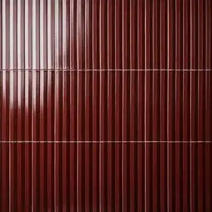 Accordion Ruby Red Fluted 5x16 3D Polished Porcelain Tile