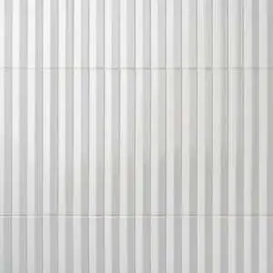 Accordion Bianco White Fluted 5x16 3D Polished Porcelain Tile