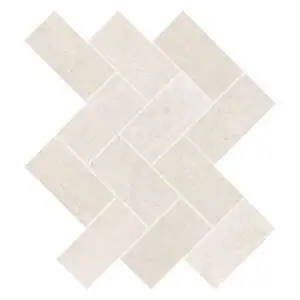 Aria White Herringbone