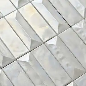 Alma White Rectangular Glossy Mosaic