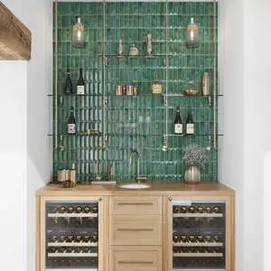 Alma Green Rectangular Glossy Mosaic