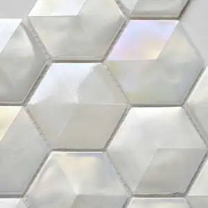 Alma White Hexagon Glossy Mosaic