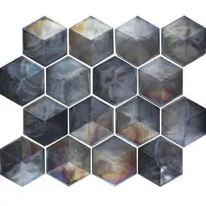 Alma Grey Hexagon Glossy Mosaic