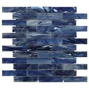 Amberly Iridescent Sky Blue 1x4 Polished Glass Mosaic Tile