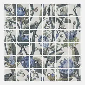 Angela Harris Florista Protea Leaves Mural 8x8 Matte Porcelain