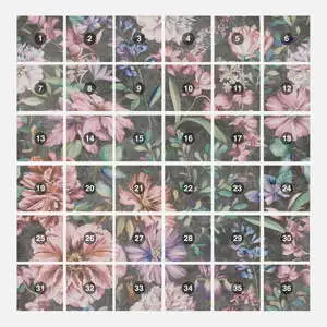 Angela Harris Florista Garden Pink Mural 8x8 Matte Porcelain