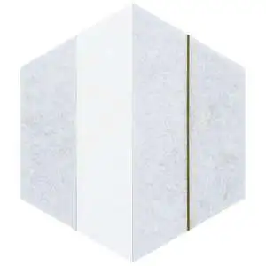 Audrey Blue and Gold 9" Hexagon Polished Blue Celeste Marble