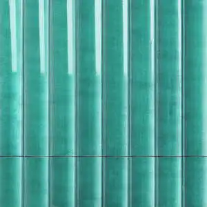Bahari Fluted Aquamarine Blue 6x36 3D Glossy Lava Stone Tile