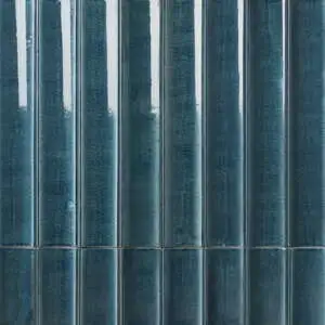 Bahari Fluted Harbor Blue 6x36 3D Glossy Lava Stone Tile