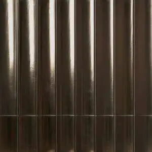 Bahari Fluted Metallic Copper 6x36 3D Glossy Lava Stone Tile