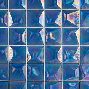 Brigita Blue Iridescent 6x6 3D Glossy Glass Tile