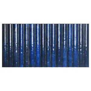 Bryn Fluted Blue 6x12 3D Glossy Ceramic Tile