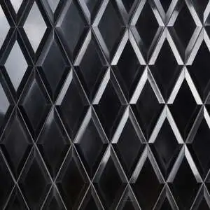 Cabot Black Jade 6x12 Beveled Polished Marble Tile
