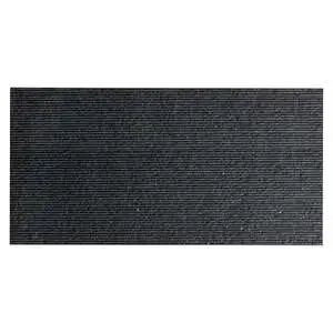 Carvina Carved Comb Noir Black 12x24 Textured Honed Basalt Stone