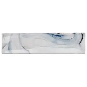 Cielo Night Black & White 3x12 Polished Subway Glass Tile