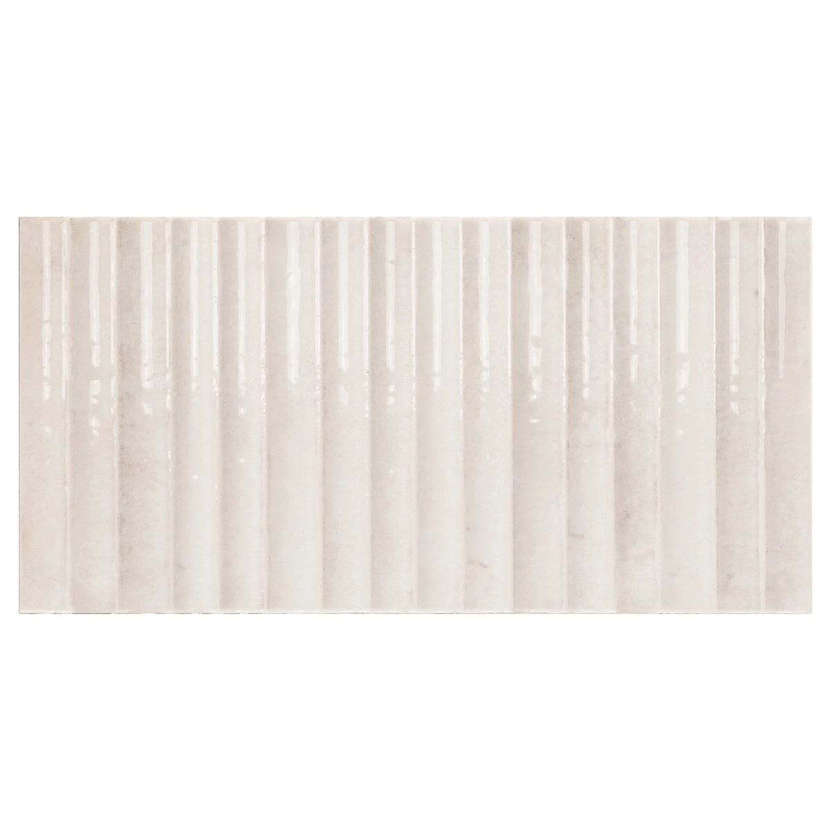 Bryn Fluted White 6x12 3D Glossy Ceramic Tile