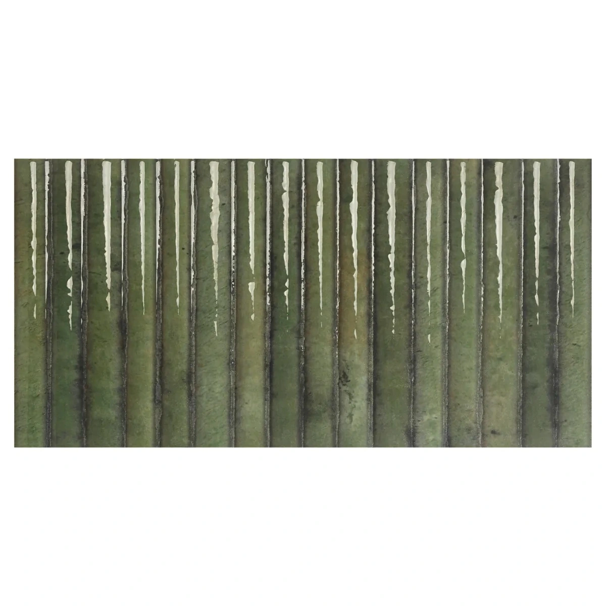 Bryn Fluted Green 6x12 3D Glossy Ceramic Tile