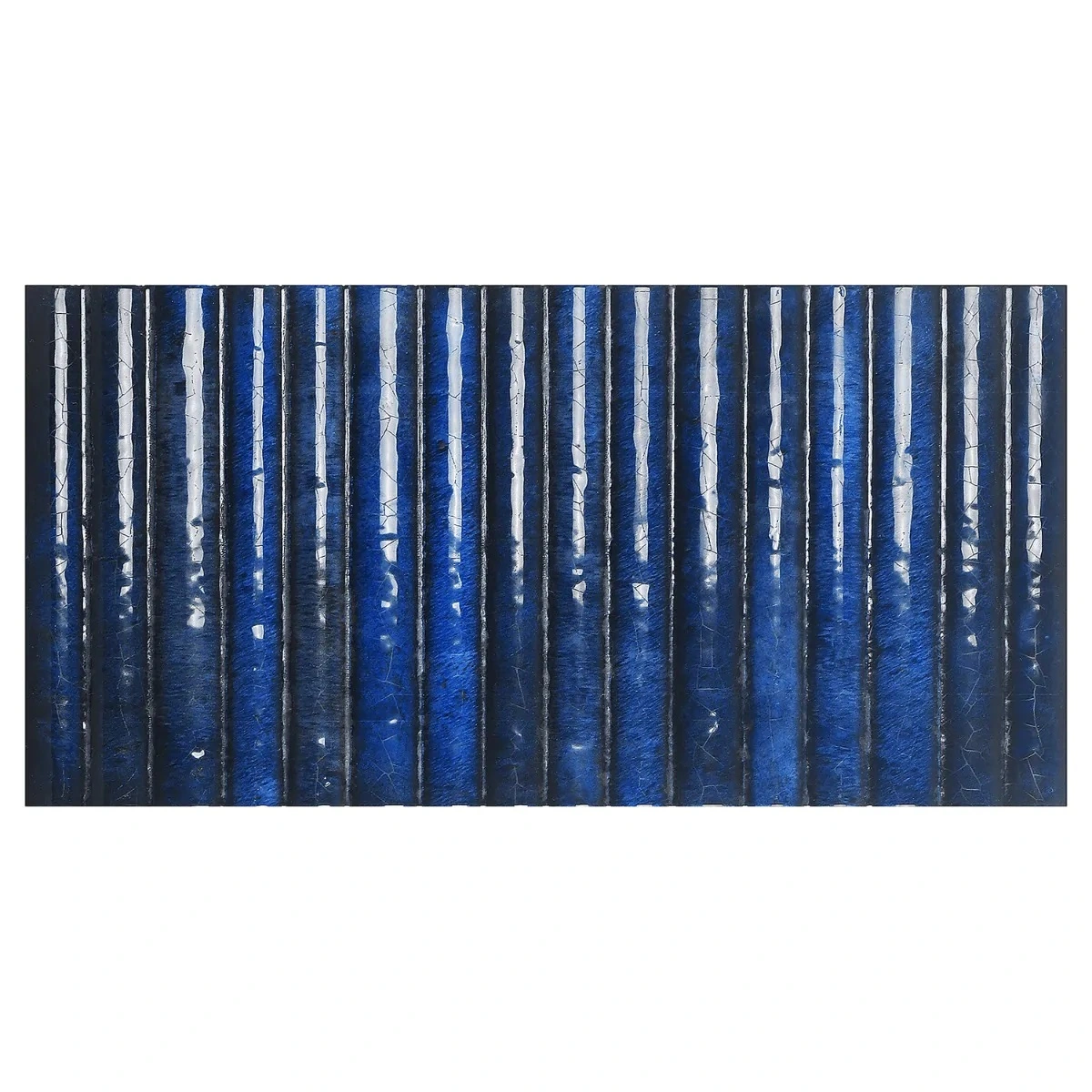 Bryn Fluted Blue 6x12 3D Glossy Ceramic Tile