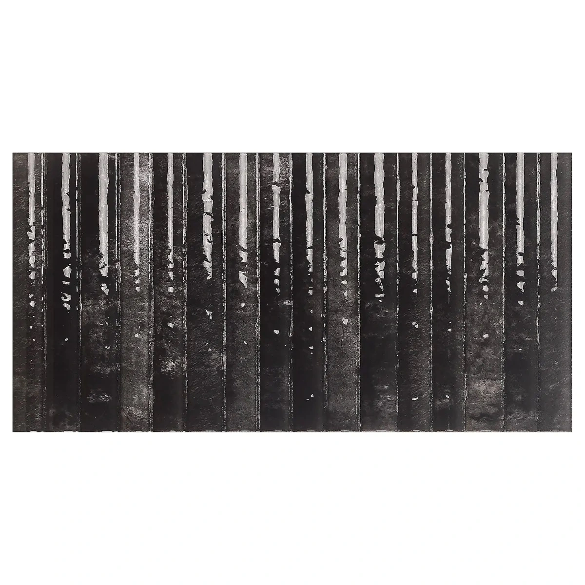 Bryn Fluted Black 6x12 3D Glossy Ceramic Tile