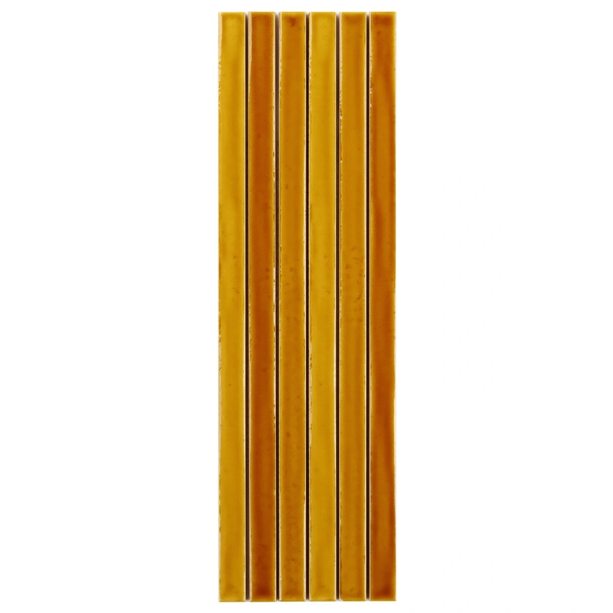 Buenos Mustard Yellow 5x18 Crackled Glossy Ceramic Mosaic Tile