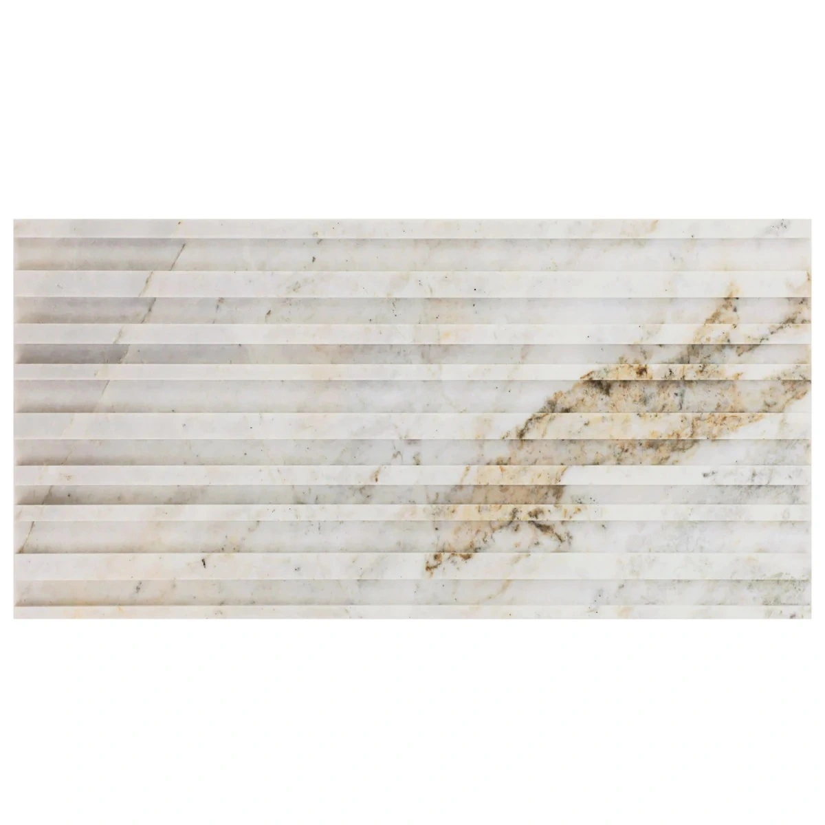 Carver Barcode Alaska White 12x24 Dimensional Polished Marble