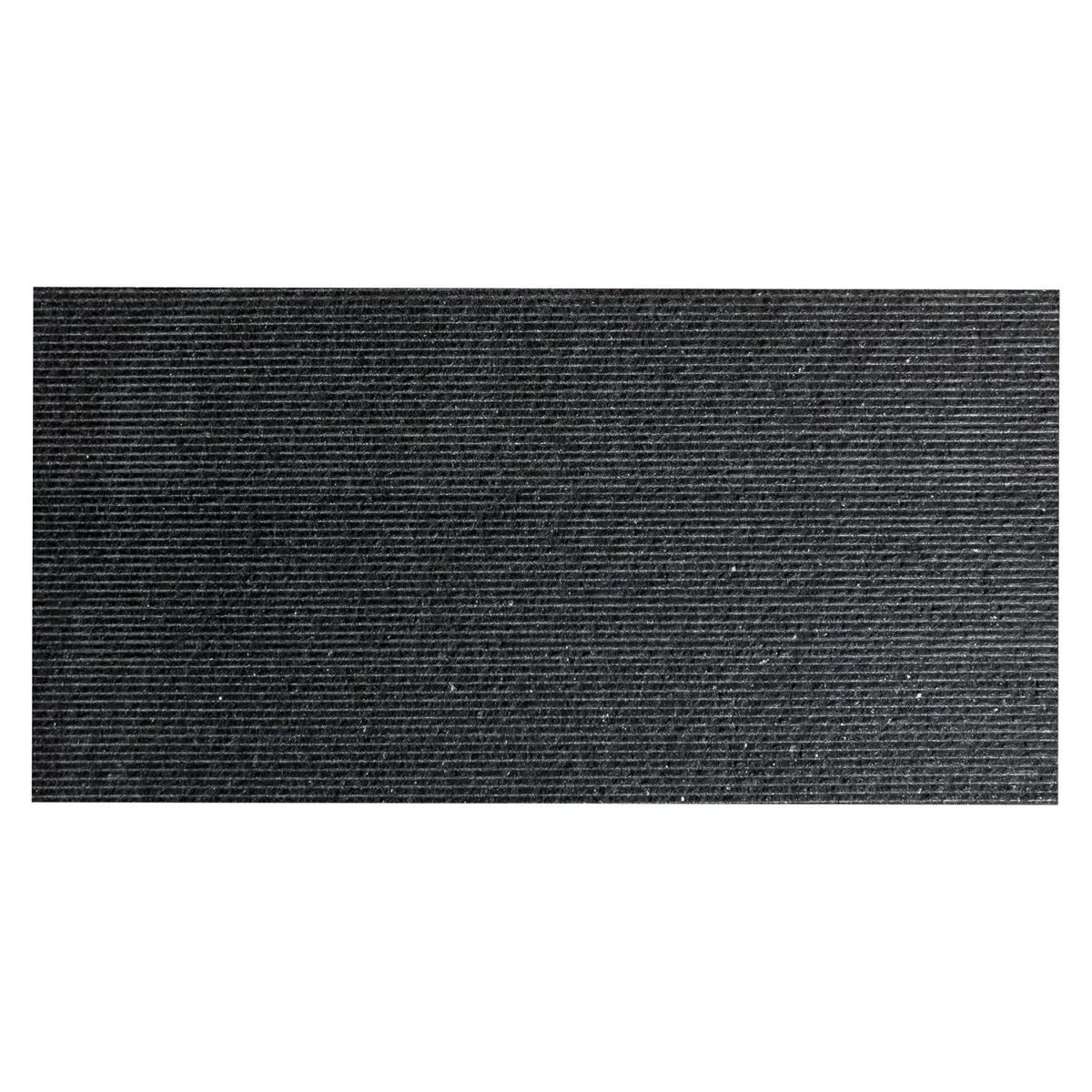 Carvina Carved Comb Noir Black 12x24 Textured Honed Basalt Stone