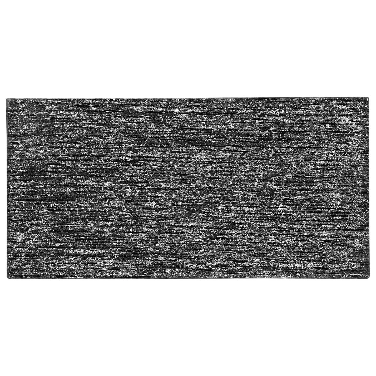Embrace Black Silver 4x9 Polished Glass Tile