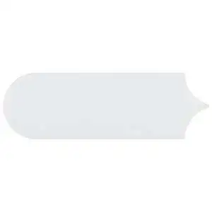 Fan White 3x8 Fishscale Matte Ceramic Wall Tile