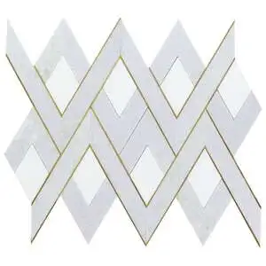 Fontane Celeste - White Thassos- Blue Celeste- & Brass Polished