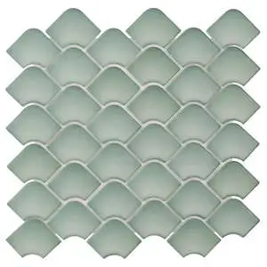 Juniper Green 2x3 Fishscale Matte Glass Mosaic Tile