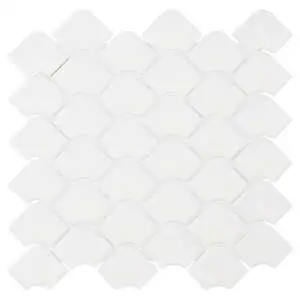 Juniper White 2x3 Fishscale Matte Glass Mosaic Tile