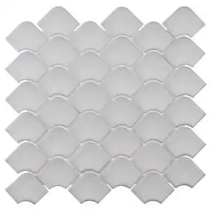 Juniper Gray 2x3 Fishscale Matte Glass Mosaic Tile