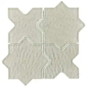 Kismet White 4" Star Cross Polished Glass Mosaic Tile