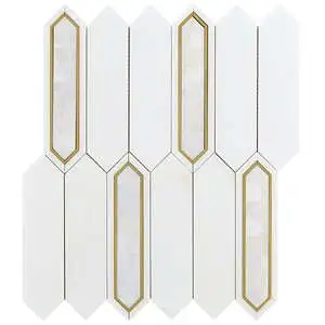 Madelyn White Pearl - White Thassos- White Pearl & Brass