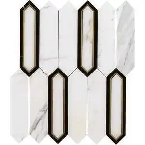 Madelyn Calacatta - Marquina- Calacatta & Brass Polished Marble