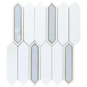 Madelyn Blue - Blue Celeste- White Thassos & Brass Polished